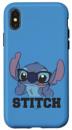Coque iPhone X XS Stitch portrait Disney le compagnon bleu de votre enfance