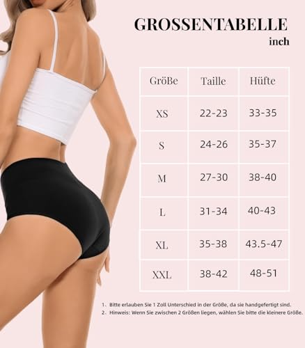 SUUFOR Periodenunterschwäsche Starke Blutung 60ML, Hohe Taille Hohe SaugfäHigkeit Perioden Unterwäsche, Atmungsaktiv Lecksicher Menstruationsunterwäsche MäDchen & Frauen (3er Pack) M