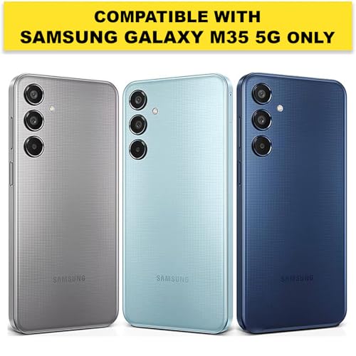 Image of RIGGEAR Shockproof Sleek Hybrid Armor Back Cover Case Compatible with Samsung Galaxy M35 5G (Smoke Black Matte PC + Black TPU Bumper)