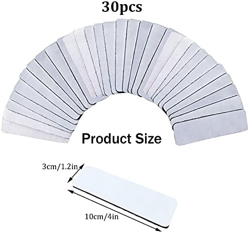VEGCOO 30PCS Double Side Tapes, Mounting Pad Heavy Duty Strong Hook and Loop tape Strips Self Adhesive Waterproof Sticky Pads, Rectangle Adhesive Pads Extra Strong Adhesive Mounting Tape (A)