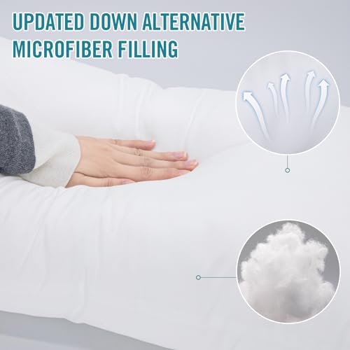 Image of Sycoodeal Standard Size Bed Pillows for Sleeping 4 Pack,Luxury Hotel Pillows,Comfortable and Supportive,Machine Washable,Suitable for Stomach,Back and Side Sleepers.