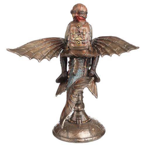 Escultura Veronese Steampunk Pez Volador 8.5 pulg miniatura 7