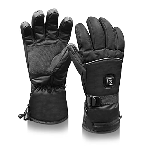 Guantes Calefactables, Guantes de Esquí, Guantes de Invierno, 3 Niveles de Temperatura Ajustable, para Esquí Motociclismo Pesca Senderismo Caza (L)