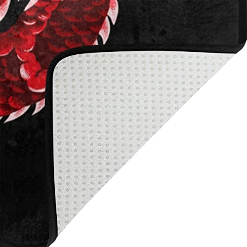 Alaza Japanese Red Dragon Area Rug Rugs For Living Room Bedroom 5'3"X4' #TOP4