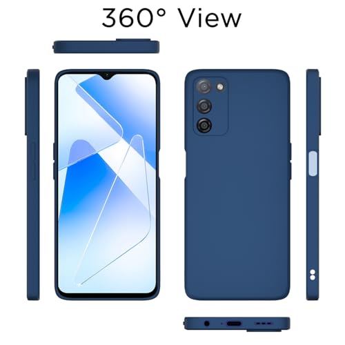 Image of Outlouders Back Cover for Oppo A55 | Camera Protection | Durable Soft Matte Silicone Bumper Case (Blue)