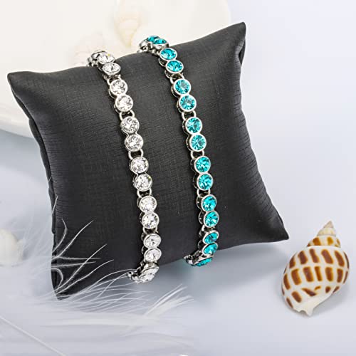 Ouxi Christmas Bracelets For Women, Silver Handmade Tennis Bracelets Gift, Adjustable Sparkling White Austrian Crystal On White Gold Chain #TOP3