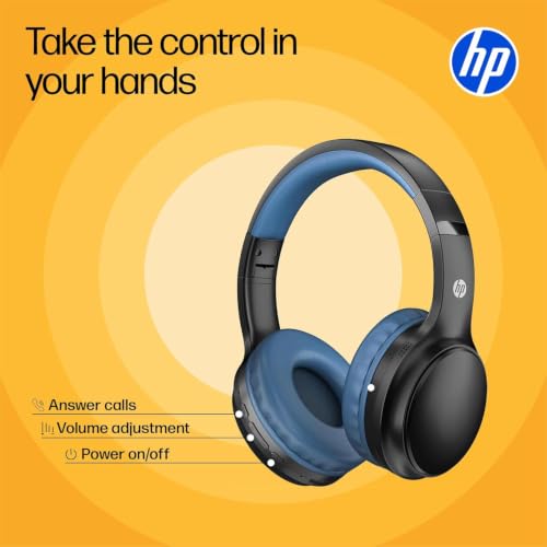 Image of HP H205 Bluetooth Wireless Headset | Active Noise Cancellation (ANC) | Built-in Mic | On-Ear Design | Multi-Device Compatible | for PC, Laptop & Mobile | Black - A20QFAA