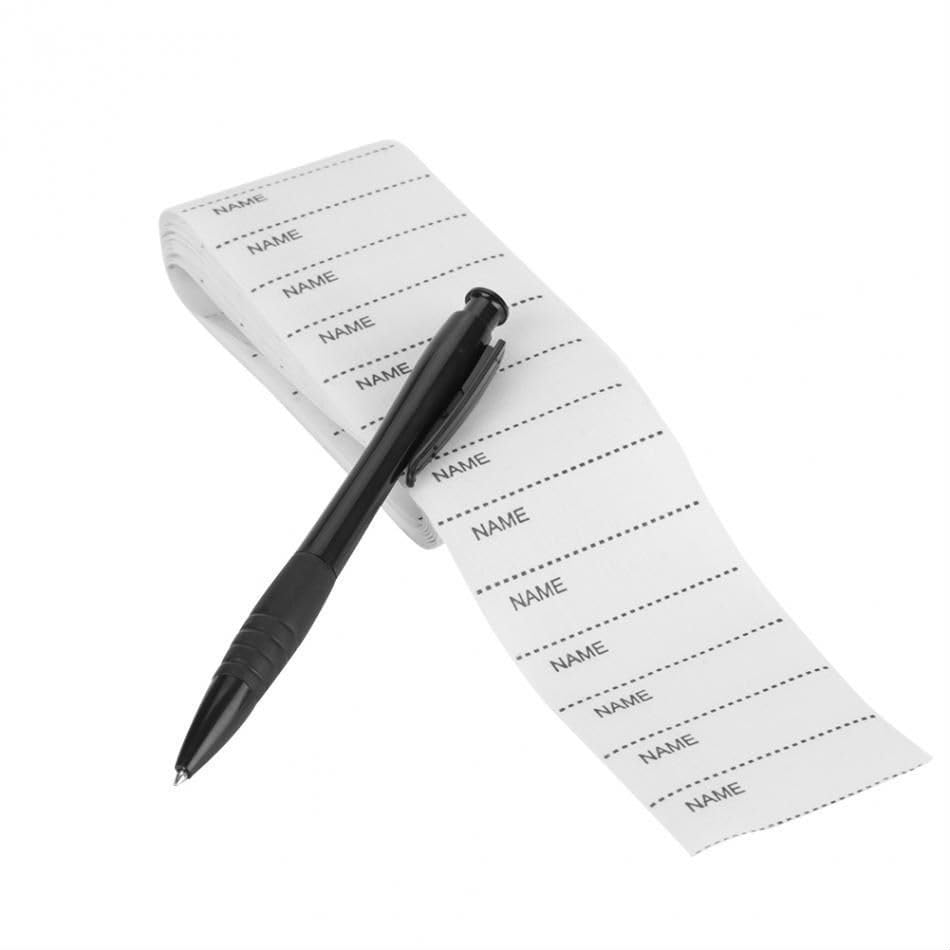 Marcador Ropa Niños,200 PCS Etiquetas de Nombre para Ropa Impermeable Etiquetas de Nombre de Tela Etiquetas para Planchar Lavables Cintas de Nombre con Bolígrafo para Uniforme Escolar
