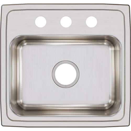 Elkay LR19183 Lustertone Classic Stainless Steel 19 x 18 x 7-5/8, Single Bowl Drop-in Sink, 1.5