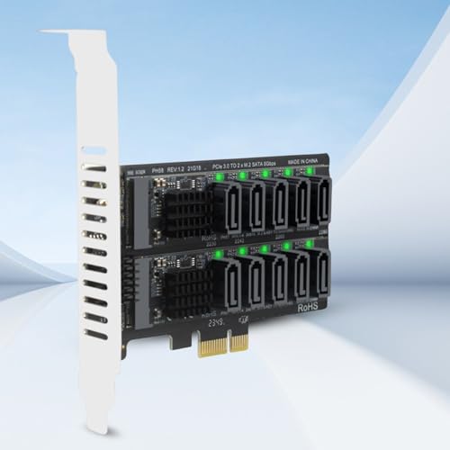 Carte adaptateur PCIe 10 ports transfert rapide 6 Gbit/s pour PC fixe - 4