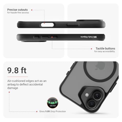 Image of DailyObjects Polycarbonate Case for iPhone 16 Compatible with Mag-Safe Wireless Charging, Hybrid Clear Slim Shockproof Back Cover