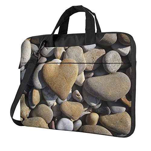 Sac ordinateur portable en impression haute définition cœur et pierre stylisé