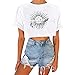 Print and Women's Round Top Punging Sun T-Shirt Moon Ecoline Fashion Vintage Chemisier pour Femmes Hauts Manches Longues Ajustés pour Femmes