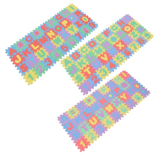 Mikikit 6 Juegos Alfombrillas Puzzle de Espuma EVA para Bebés Tapetes Suaves para Gateo con Letras y Números Juguetes de Suelo para Desarrollo Infantil