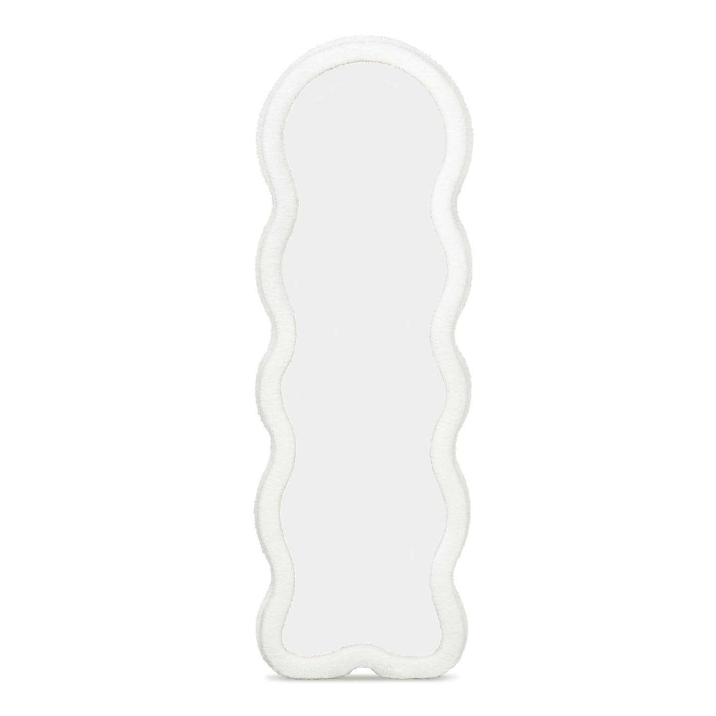 IDMarket - Miroir Vague en Tissu Bouclette crème 150 x 50 cm