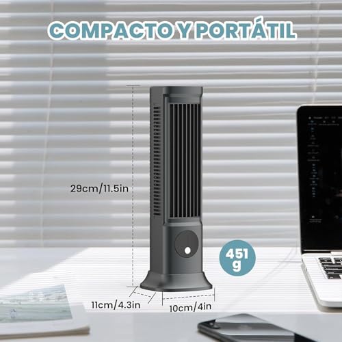 Abnaok Sherum Cooling Ace Klimagerät, Tragbare Ventilatorenwith 3 Speeds, Rechargeable Desktop Tower Fan, Compact, Long-Lasting Battery, Efficient Cooling (Grau *2, Plug-in Typ)