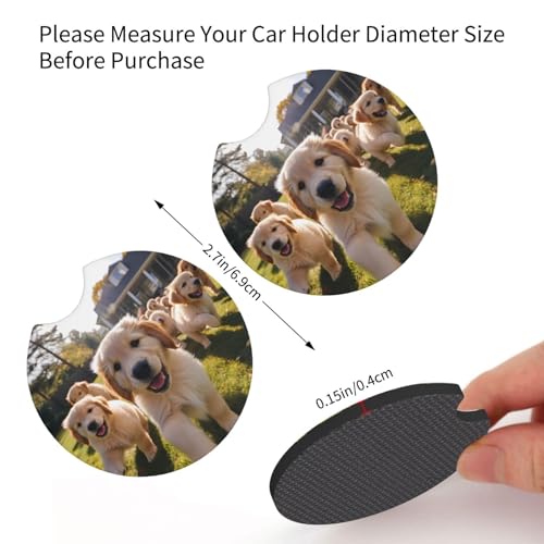 Posavasos para auto con diseño Golden Retriever, 2 unidades miniatura 3