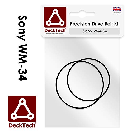DeckTech Vervanging Drive Belt Kit Compatibel met Sony WM-34 WM34 WM 34 Walkman Tape Cassette Spelers (vervangende rubberen riem) - Image 3