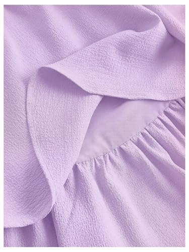 Image of SHENHE Girl's Smocked Ruched A Line Swing Dress Layered Tie Shoulder Flowy Cami Short Dress