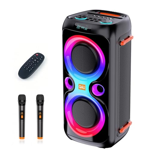 QAU Bluetooth Speaker, 120W Peak Power Wireless Boombox Speakers with