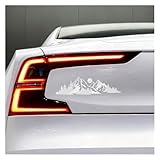 DEAELF Snow Mountain Tree Car Sticker Decal, Vinyl Reflective Auto Window Sticker, Mountains Graphic Bumper Decal, Vehicle Tailgate Decoration Accessories for Laptop, Wall, Truck, SUV (Reflective-WH)