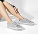 LUCKY STEP Women's Platform Glitter Sneakers | Sparkly Bling Shiny Dressy Bedazzled Wedding Bridal Fashion Walking Shoes (Silver,8 B(M) US)