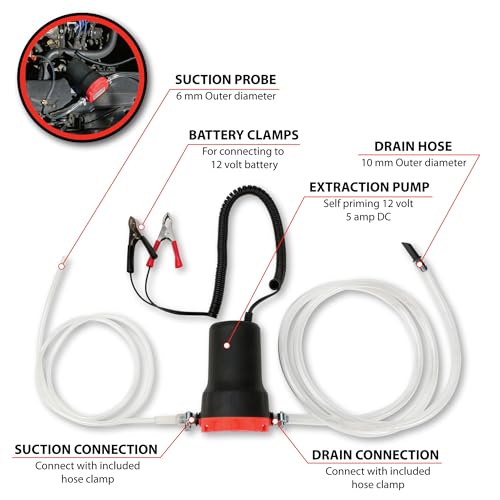 Image of Performance Tool W54170 Oil Change Pump Extractor 12v 80W Oil Extractor Pump Diesel Fluid Transfer Pump, Oil Quick Changer for Car, Boat, Marine, Motorbike, Truck, RV, ATV