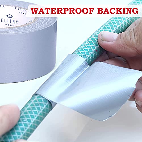 Heavy Duty Silver Duct Tape Multi Use Easy Tear Waterproof Industrial Strength For Indoor And Outdoor- 1.88” By 35 Yards Each - By Elitra Home (3 Rolls) #TOP4