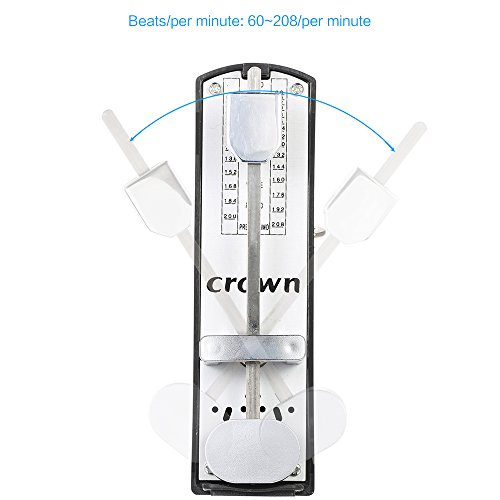 RuleaxAsi Metrônomo mecânico Mini portátil Universal metrônomo 11cm de altura para guitarra Piano Vi