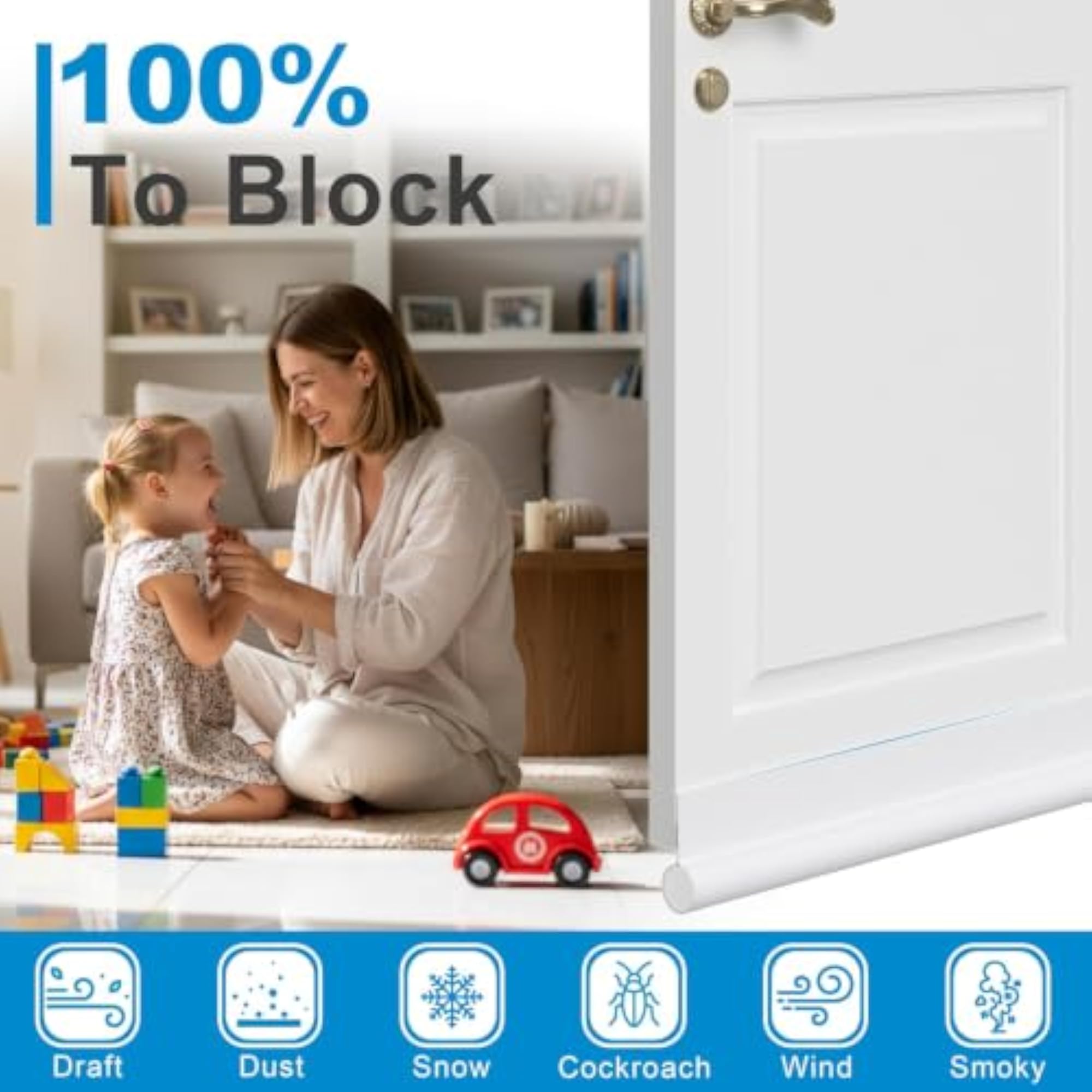 Door Draft Stopper Bottom One Sided Door Draft Blocker