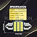 Ruiandsion 31MM Glove Box LED Bulb 6000K White 12V Non-Polarity 630Lm 3014 21SMD Chip for Car Interior Map Light Pack of 2
