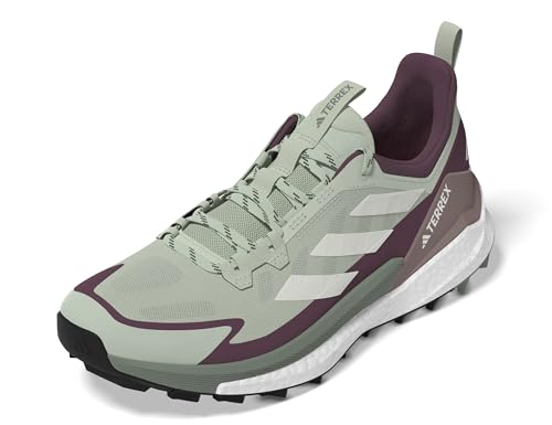 Image of adidas, Womens Terrex Free Hiker 2.0 Hiking Shoes Linen Green /Off White /Quiet Crimson 8 Medium