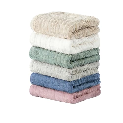 BECAQ Baby Burp Cloths Sets for Unisex 6 Pack Large Cotton Burping Clothes for Newborn Baby Girls and Boys Ultra Soft and Absorbent (Group 1 25x50CM)