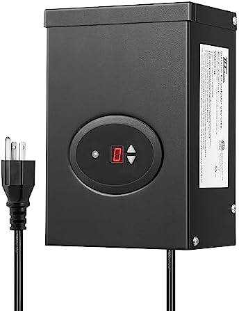 DEWENWILS 200WLow Voltage Landscape Transformer, Outdoor Weatherproof Transformer with Timer and Photocell Sensor, 120V AC to 12V/14V AC for LED Lighting, Spotlight, Pathway Light, ETL Listed
