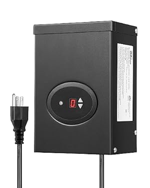 AMAZON - DEWENWILS 200WLow Voltage Landscape Transformer, Outdoor Weatherproof Transformer with Timer and Photocell Sensor, 120V AC to 12V/14V AC for LED Lighting, Spotlight, Pathway Light, ETL Listed