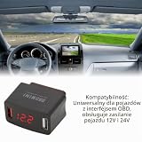 Adapter ładowarki USB OBD Ładowarka samochodowa OBD Ładowarka samochodowa OBD DC12-24V Podwójny USB LED Uniwersalny adapter ładowania z wyświetlaczem cyfrowym do pojazdów