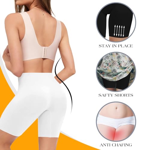 2 Pack Slip Shorts for Women Under Dresses, Seamless Anti Chafing Shorts Women, Smooth Boy Shorts Underwear Summer3