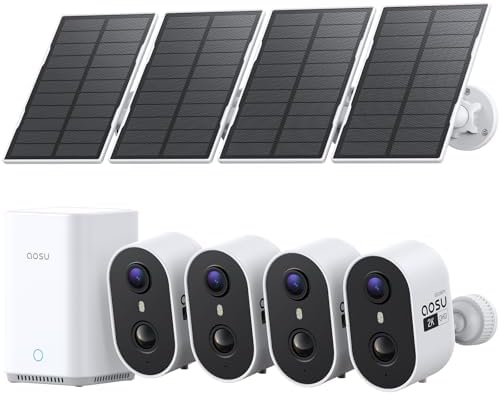 aosu Security Cameras Outdoor Wireless Home System, Solar Powered...
