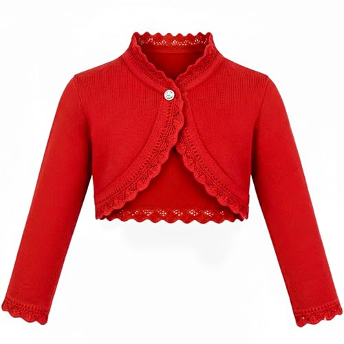 Image of Lilax Little Girls' Knit Long Sleeve Button Closure Bolero Cardigan Shrug