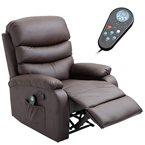 HOMCOM Manual Massage Recliner Chair with Heat and Remote Control, 8 Massaging Points