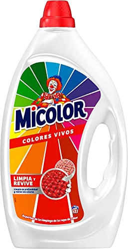 Micolor Gel Colores Vivos (52 lavados), detergente líquido para lavadora con tecnología recupera colores, jabón para ropa de color