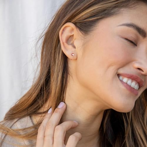 Image of CHIC & ARTSY 925 Sterling Silver Half Hoop Earrings for Women, Small Huggie Hoops Set with Ball Bar Star Moon Cross & Pearl, Lightweight Comfort Fit Everyday & Sleep Earrings