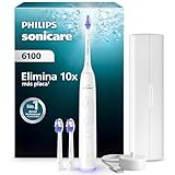 Philips Sonicare 6100 cepillo dental eléctrico, sónico con 2 modos de cepillado y 3 niveles de intensidad, EasyStart, estuche de viaje, blanco, HX7400/02 [Nueva Tecnología]