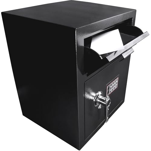 Barska Digital Depository Safe with Drop Slot – Solid Steel Lock Box...