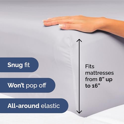 Image of Twin XL Size 3 Piece Sheet Set - Ultra Soft & Cooling Sheets - Light Lilac | Fits 8 Inch to 16 inch Mattress, Wrinkle Free & Fade Resistant with Deep Pockets, Breathable, Comfy Hotel Luxury Bedding