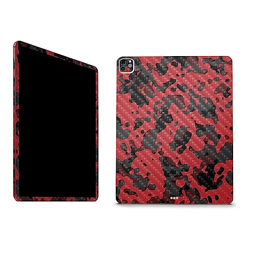 Image of MightySkins Carbon Fiber Skin Compatible With Apple iPad Pro 12.9 inch M2 6th Gen (2022) Full Wrap Kit - Red Modern Camo | Protective Durable Textured Carbon Fiber Finish | Easy To Apply | Made in the USA