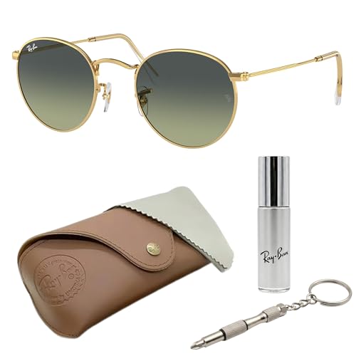 Image of Ray-Ban RB3447 ROUND METAL Round Shaped Sunglasses for Men with Official RAYBAN Eyewear Kit