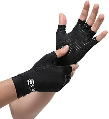 Copper Compression Arthritis Gloves - GUARANTEED Highest Copper Content. #1 Best Copper Infused Fit Glove For Carpal Tunnel, Computer Typing,...
