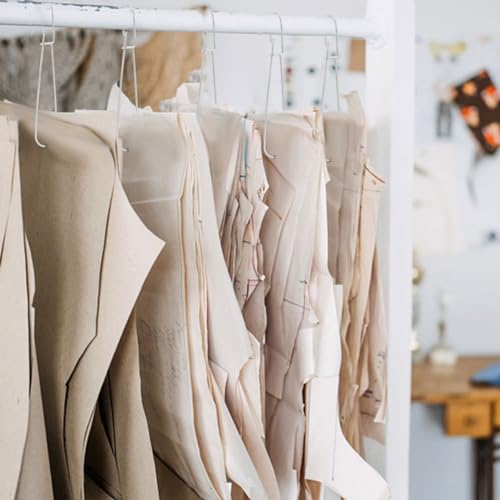 Image of PLIGREAT 18 Pcs Sewing Patterns Hanging Hooks Metal Hangers for Tailors Garment Factory Clothing Industry Organizing and Storing Sewing Patterns Design Drawing Paper Storage Organizer