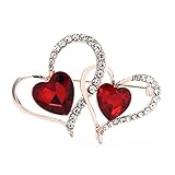 STANG Broches de corazón de Amor con Diamantes de imitación Rojos para Mujeres y Hombres, Broche Informal de Fiesta de San Valentín clásico, Regalos